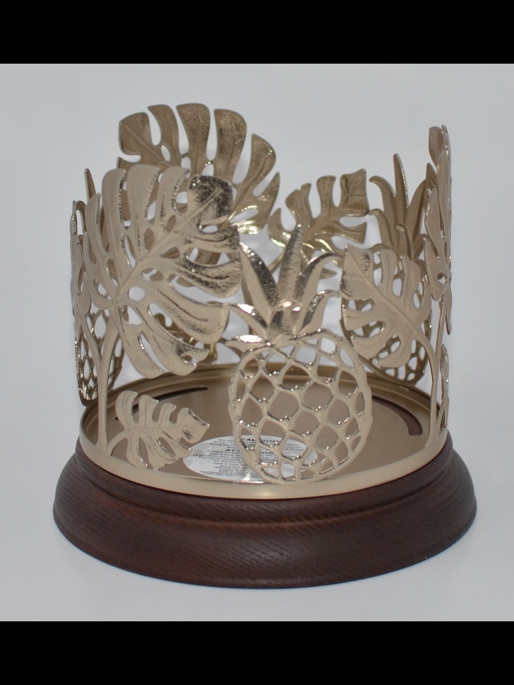 Bath & Body Works Gold Tropical Leaf Decorative Candle Holder - Home Art
